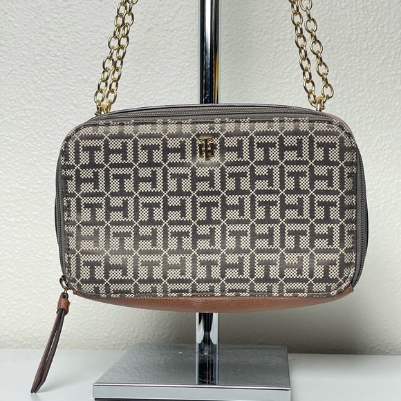 Preloved Tommy Hilfiger Jacquard Monogram Two Way Shoulder Crossbody Camera Bag - Picture 3 of 15